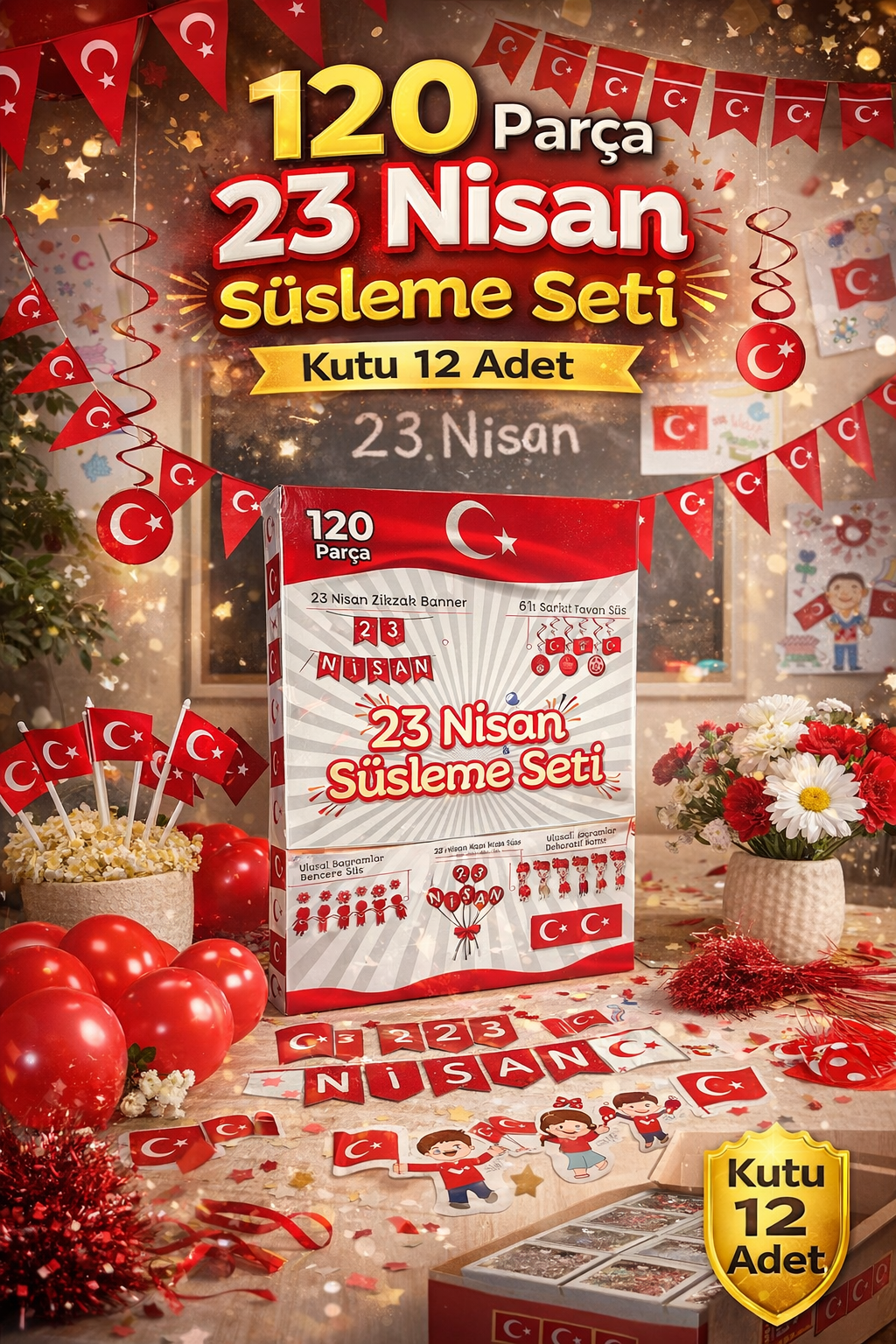 120 Parça 23 Nisan Seti / 12li Stant