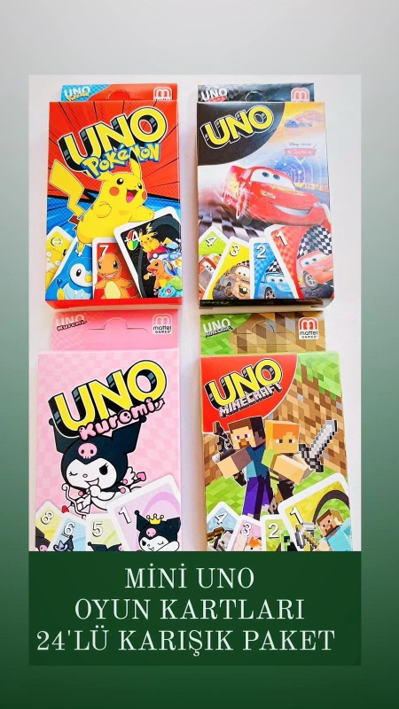 Karakterli Uno Cep Model / 24lü Paket