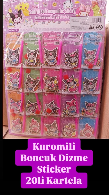 Adet: 15,25 ₺ / Kuromili Boncuklu Sticker  / 20li Paket