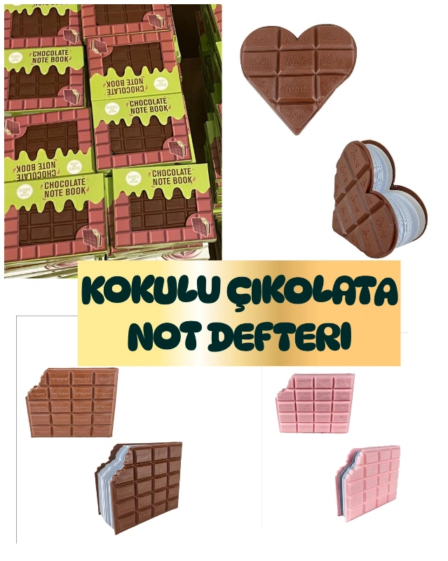 Çikolata Model Kokulu Trend Not Defteri / 24lü Karışık