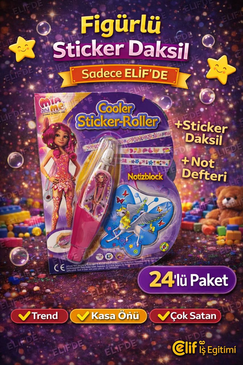 DAKSİLLİ HEDİYELİK SET STİCKERLI / 24LÜ PAKET