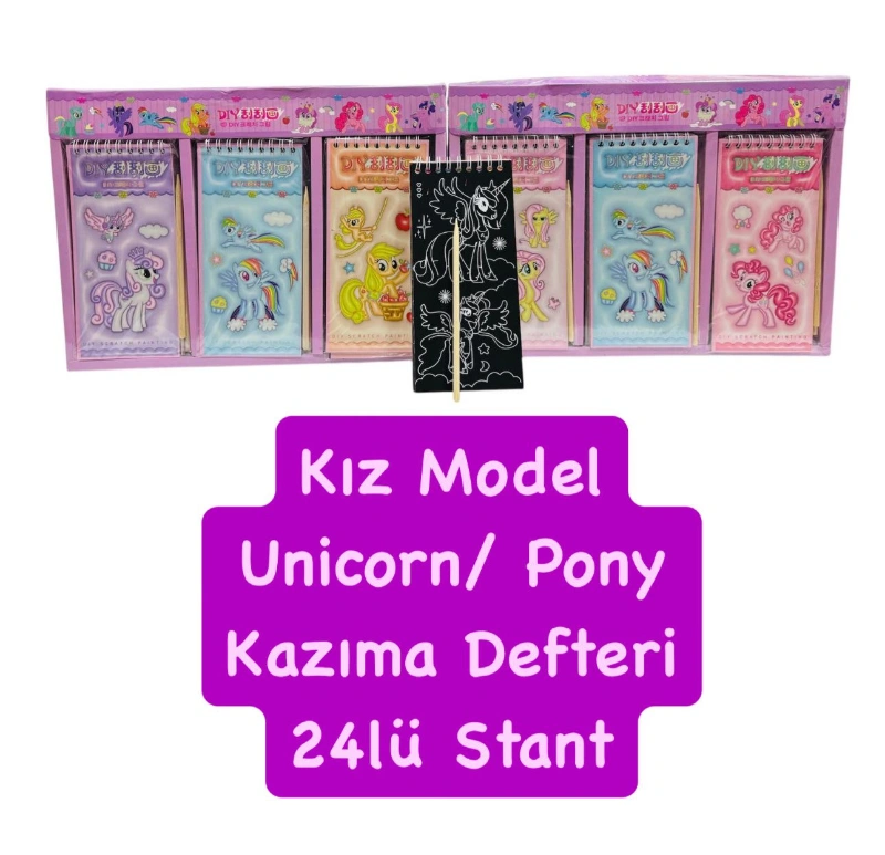 Adet: 33,5₺ /  Kız Model Kazıma Defteri  / paket 24lü