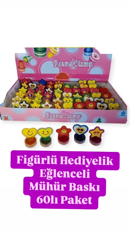 Adet 6,60₺ // Eğlenceli Mühür Şekilli / 60lı Paket