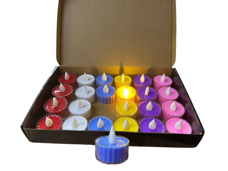 Adet: 21,5₺ / Büyük Versiyon Renkli Lüks Ledli Mum/ 24lü Paket