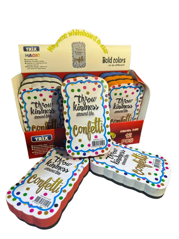 Trix T-475 Desenli Magnet Tahta Silgisi / Paket 12li