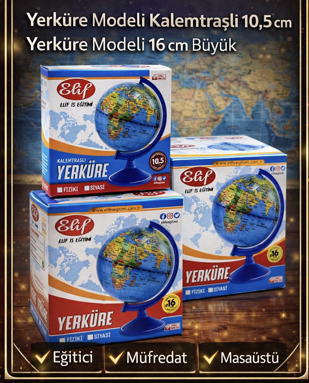 Yerküre Modeli Kalemtraşlı 75₺ Büyük 125₺