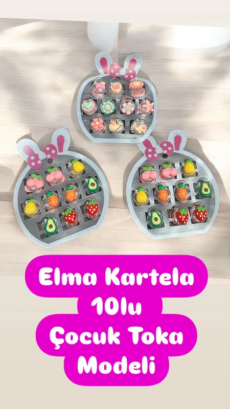 Elma Model 10lu Set Çocuk Tokası