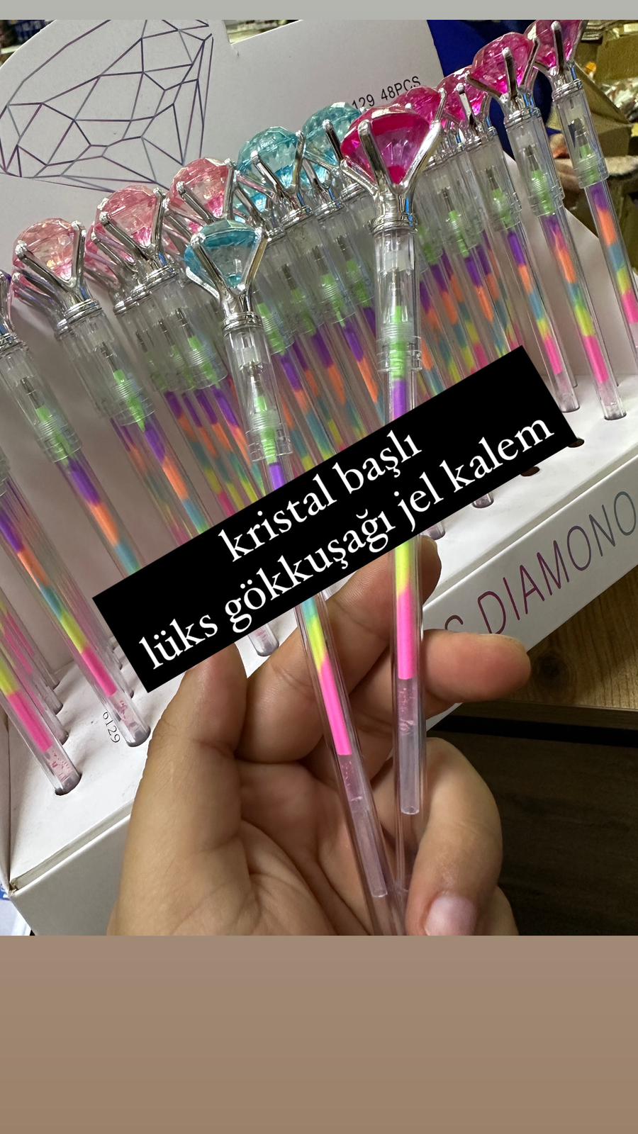 GÖKKUŞAĞI JEL KALEM TAŞLI LÜKS TASARIM (48li )