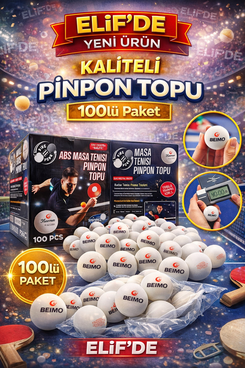 Pinpon Topu Kaliteli/ 100lü Kutu