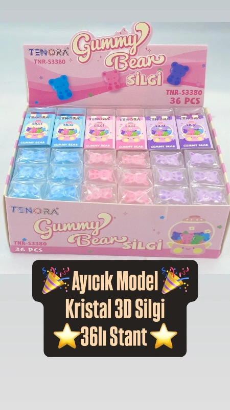 AYICIK MODEL 3D SİLGİ / 36LI STANT