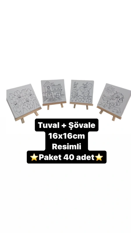 Şövaleli Tuval Seti 16x16 Atölye Dersi / koli 40 adet