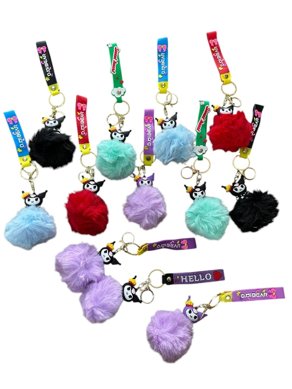 Adet 55₺  / Peluşlu Polarlı Lüks Kuromi Anahtarlık / 12li Paket