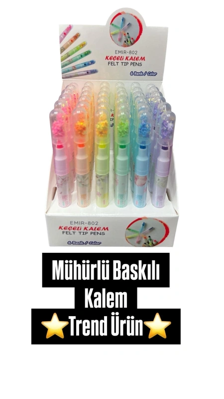 Adet: 12,5₺ / Mühürlü Trend Fosforlu Kalem / 36lı Paket