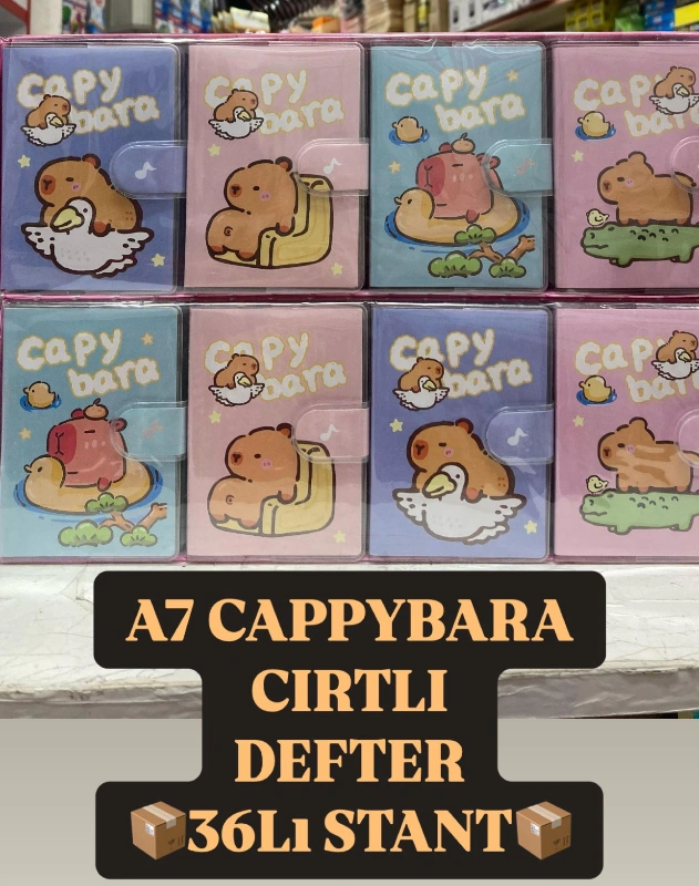 Adet: 34,5 ₺ /  CappyBara Cırtli Ayıcıklı Not Def / 36lı Paket