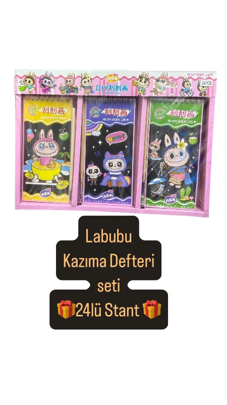 Adet: 30₺ / LABUBU Kazıma Defteri / paket 24lü