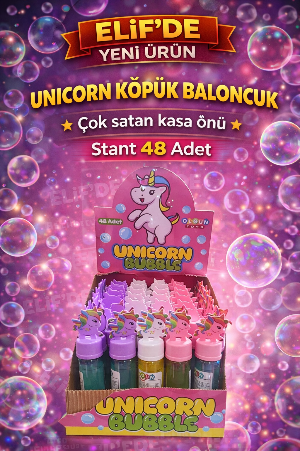 Unicorn Köpük Baloncuk / 48li STANT