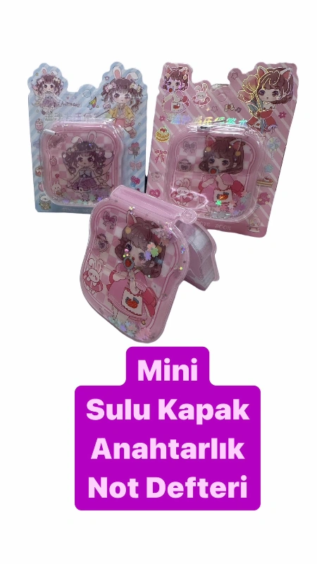 Sulu Kapak Mini Defter Anahtarlık Aksesuar / 24lü Stant