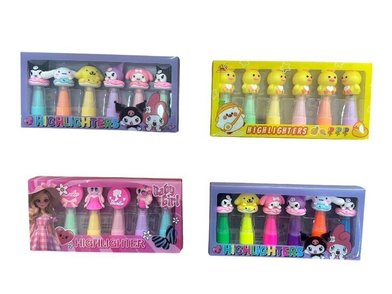 Lüks Kutulu Fosforlu Kalemler / 24lü Karışık KUTU