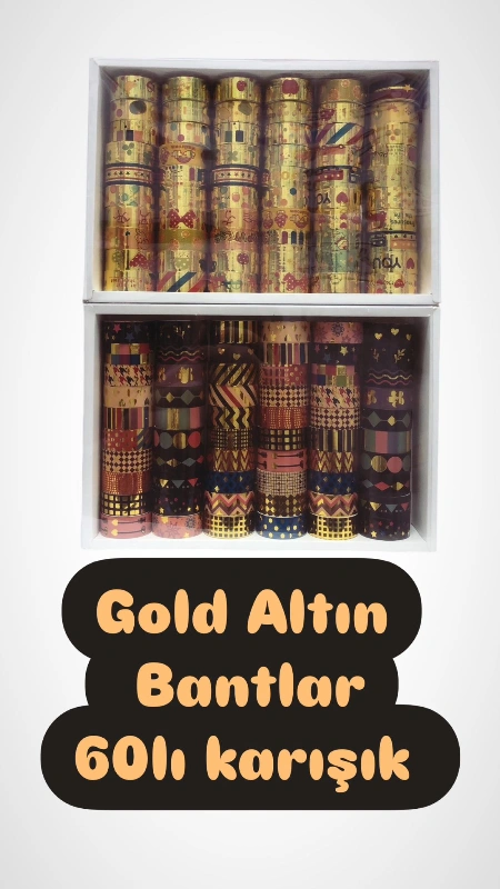 Gold Dekor Hediyelik Bant  / 50li 60lı Paket