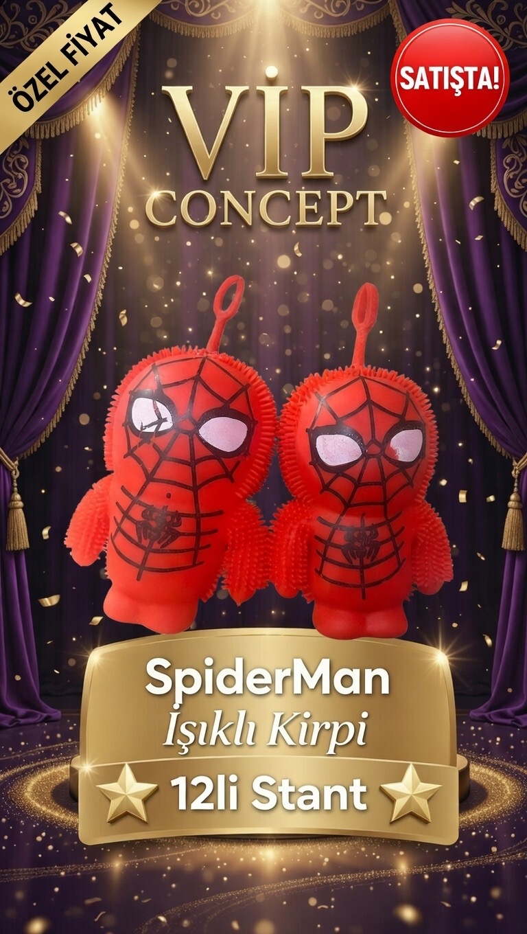 Büyük SpiderMan Kirpi Oyuncak / 12li stant