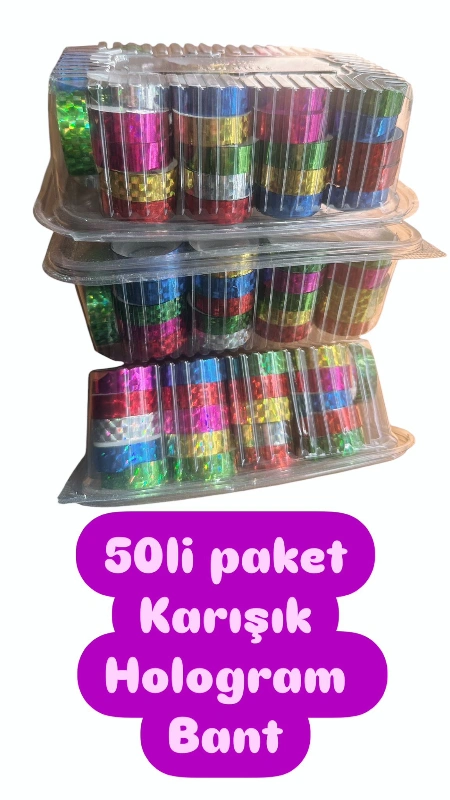 Hologramlı Metalik Bant  / 50li paket