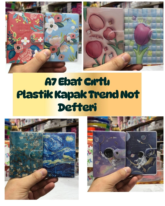 A7 Ebat Trend Cırtlı Kapak Not Defteri / stant 24lü