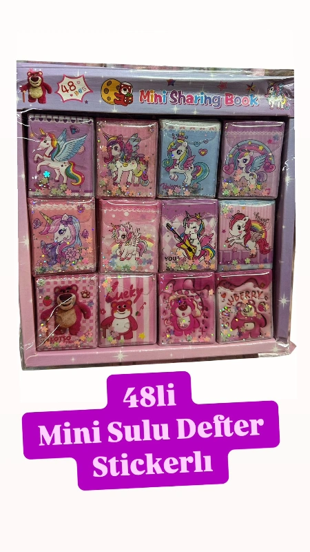 Unicorn Pony Trend Model Mini Sulu Defter / 48li Paket