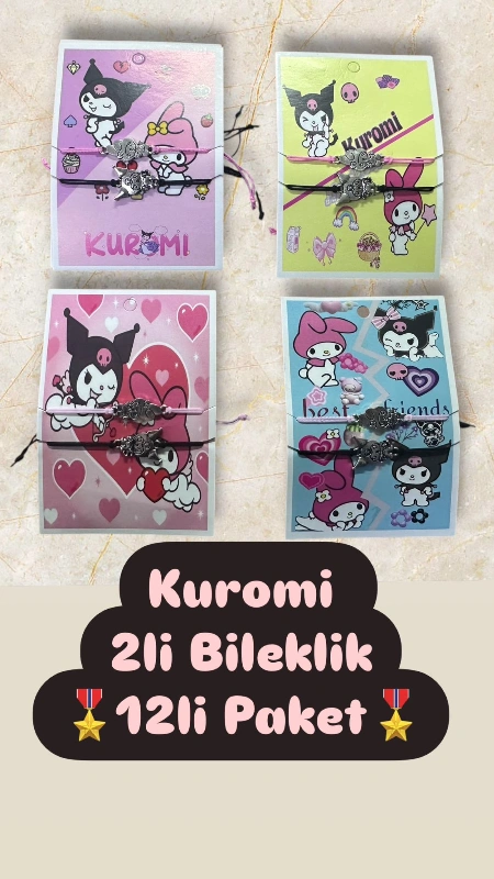 Kuromi 2li Bileklik Seti / 12li Paket