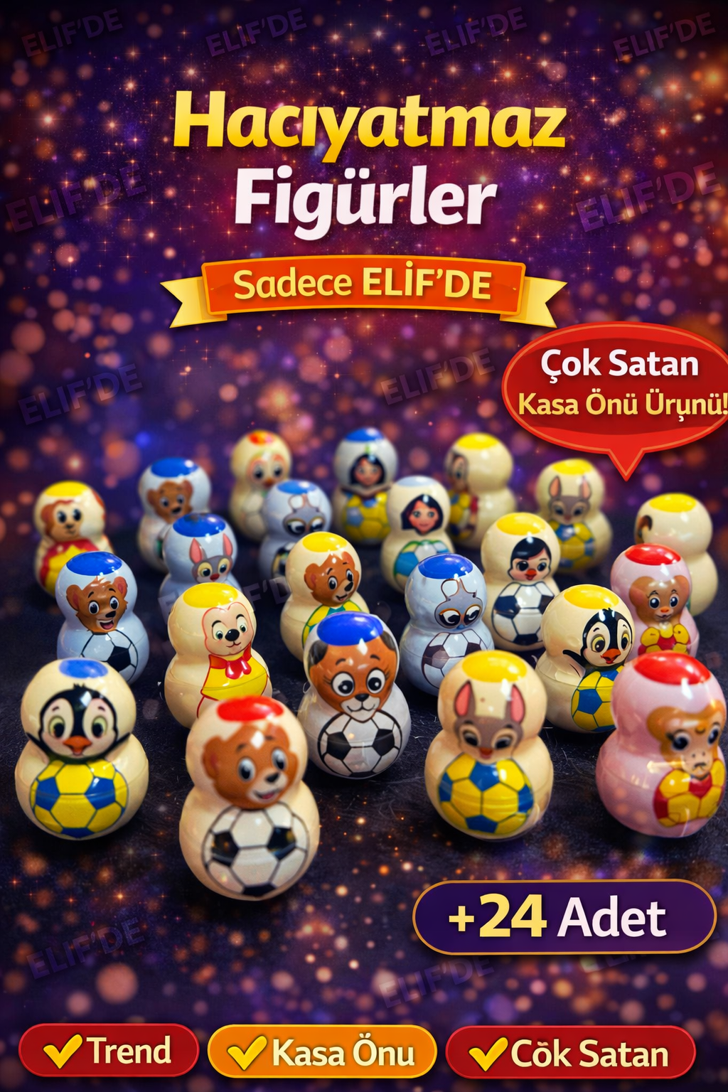 HACIYATMAZ FİGÜRLER / 24lü Stant