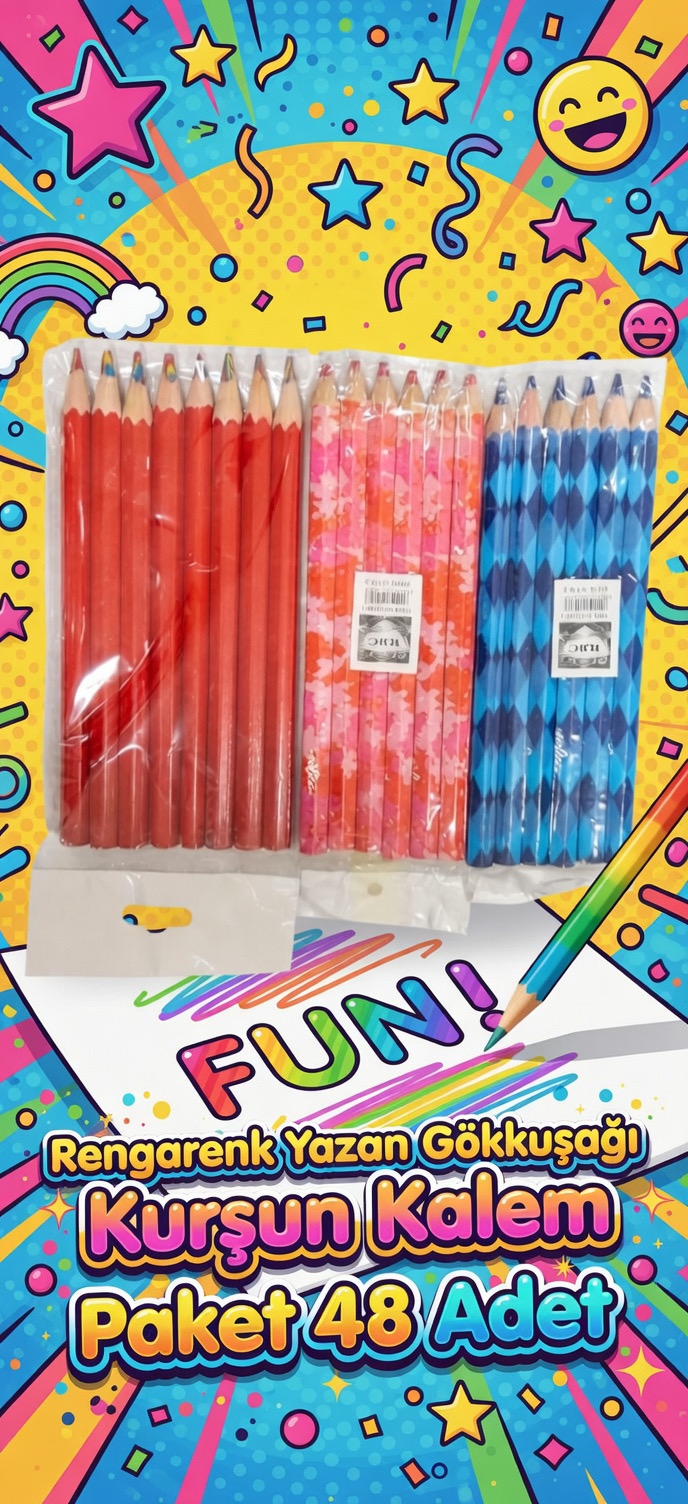 Gökkuşağı Kurşun Kalem/ 48li Paket