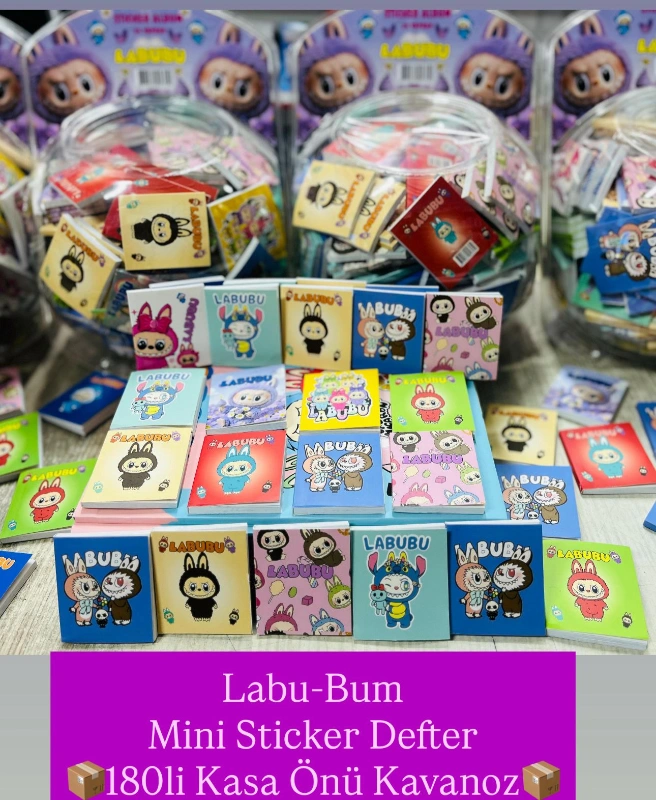 LABUBU MİNİ STİCKER DEFTER /  180Lİ KAVANOZ
