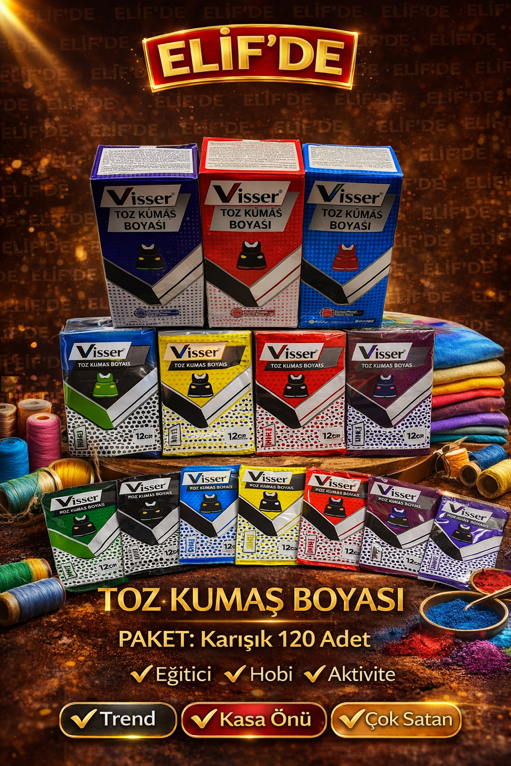 TOZ KUMAŞ BOYASI / 120li Karışık PAKET