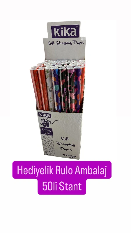 Adet: 18₺ / 70x100 Hediyelik Rulo Ambalaj  70x100 / 50li Stant
