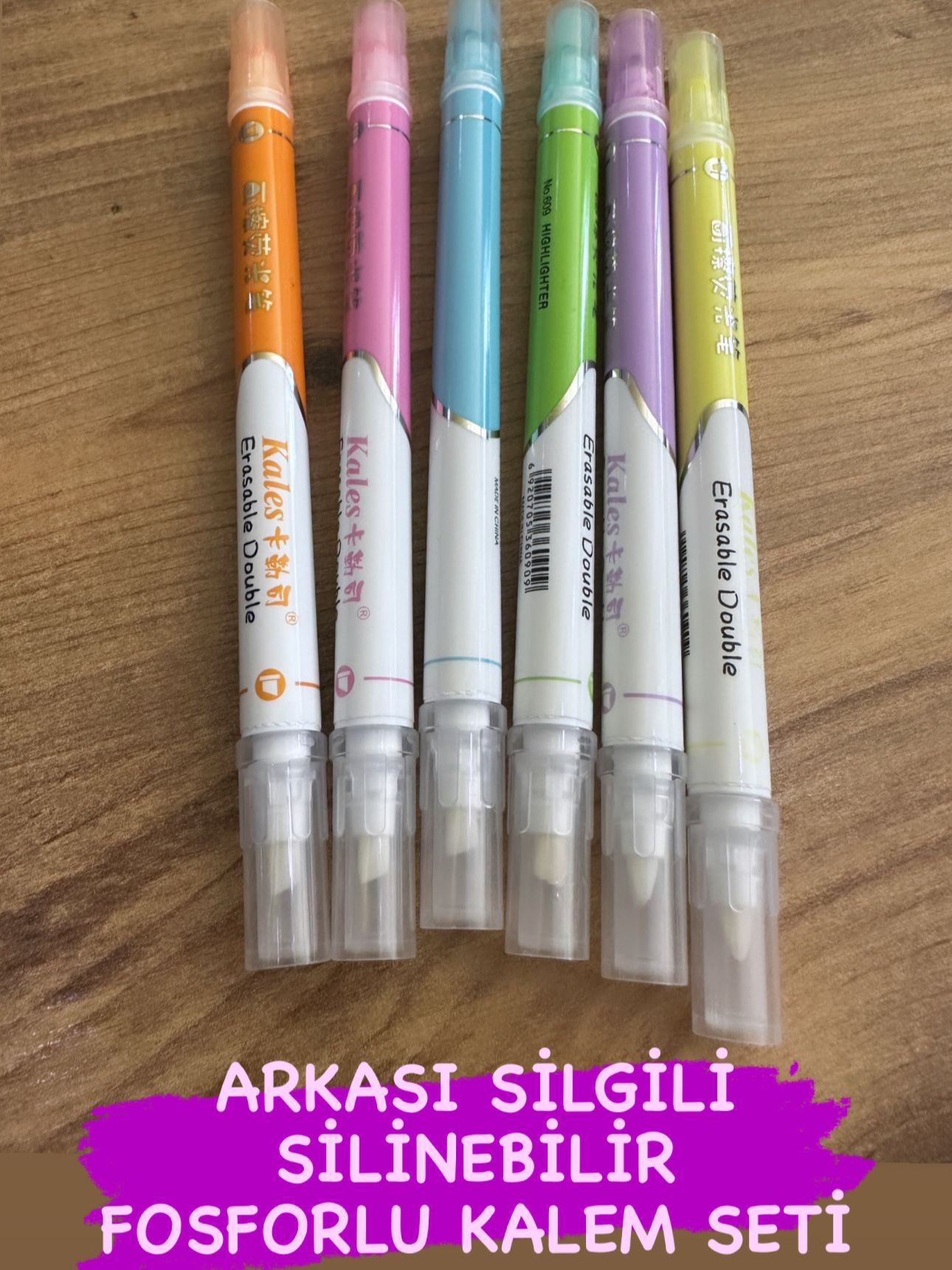 6LI SİLİNEBİLİR FOSFORLU KALEM SETİ