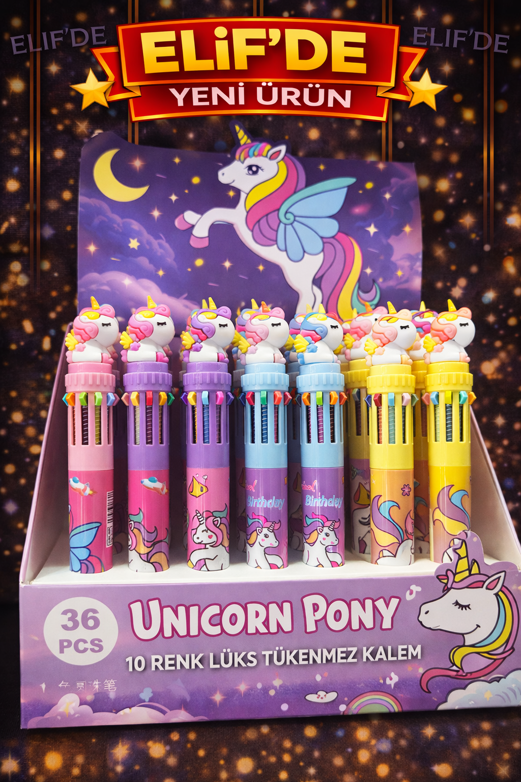 Unicorn 10 Renk Luks Kalem / 36li stant