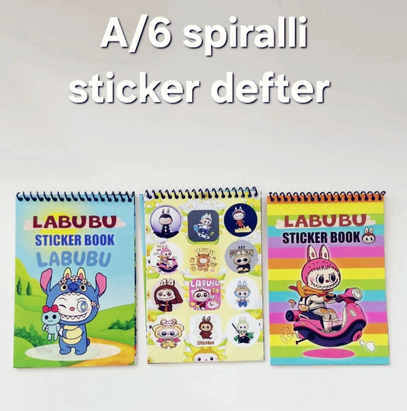 Labubu A6 Sticker Defter / 24lü Paket