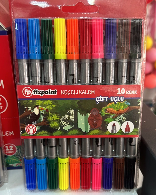 FİXPOİNT ÇİFT TARAFLI KEÇELİ KALEM 10 RENK