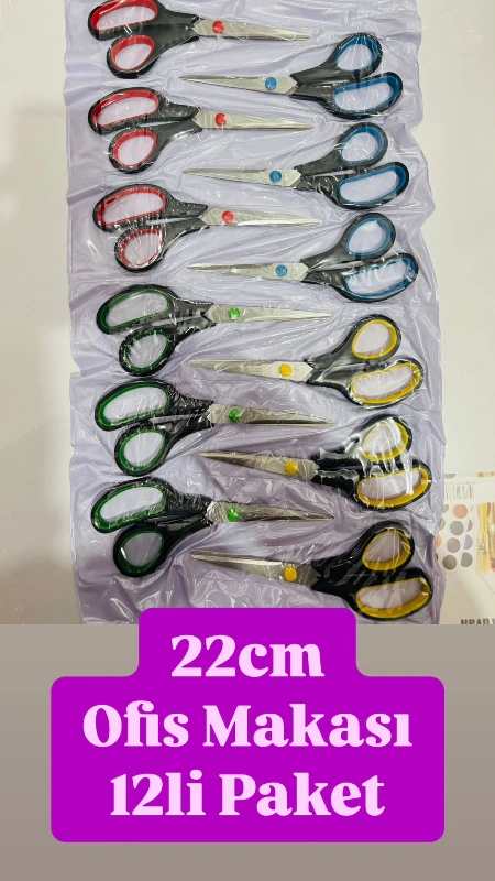 Adet: 30₺ // 22Cm Büyük Ofis Makası / 12li Paket