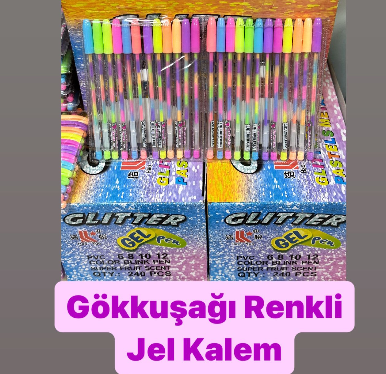 GÖKKUŞAĞI RENKLER JEL KALEM / 72Lİ STANT