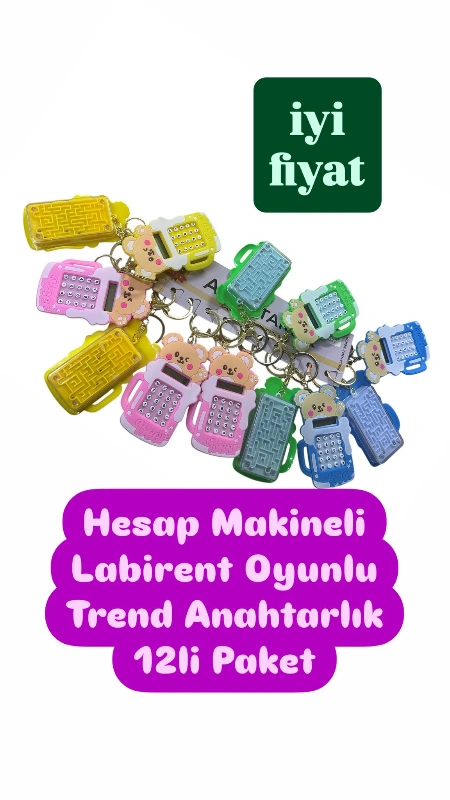 Adet: 44,5₺ / Hesap Mak. Labirent Oyunlu Anahtarlık /paket 12li