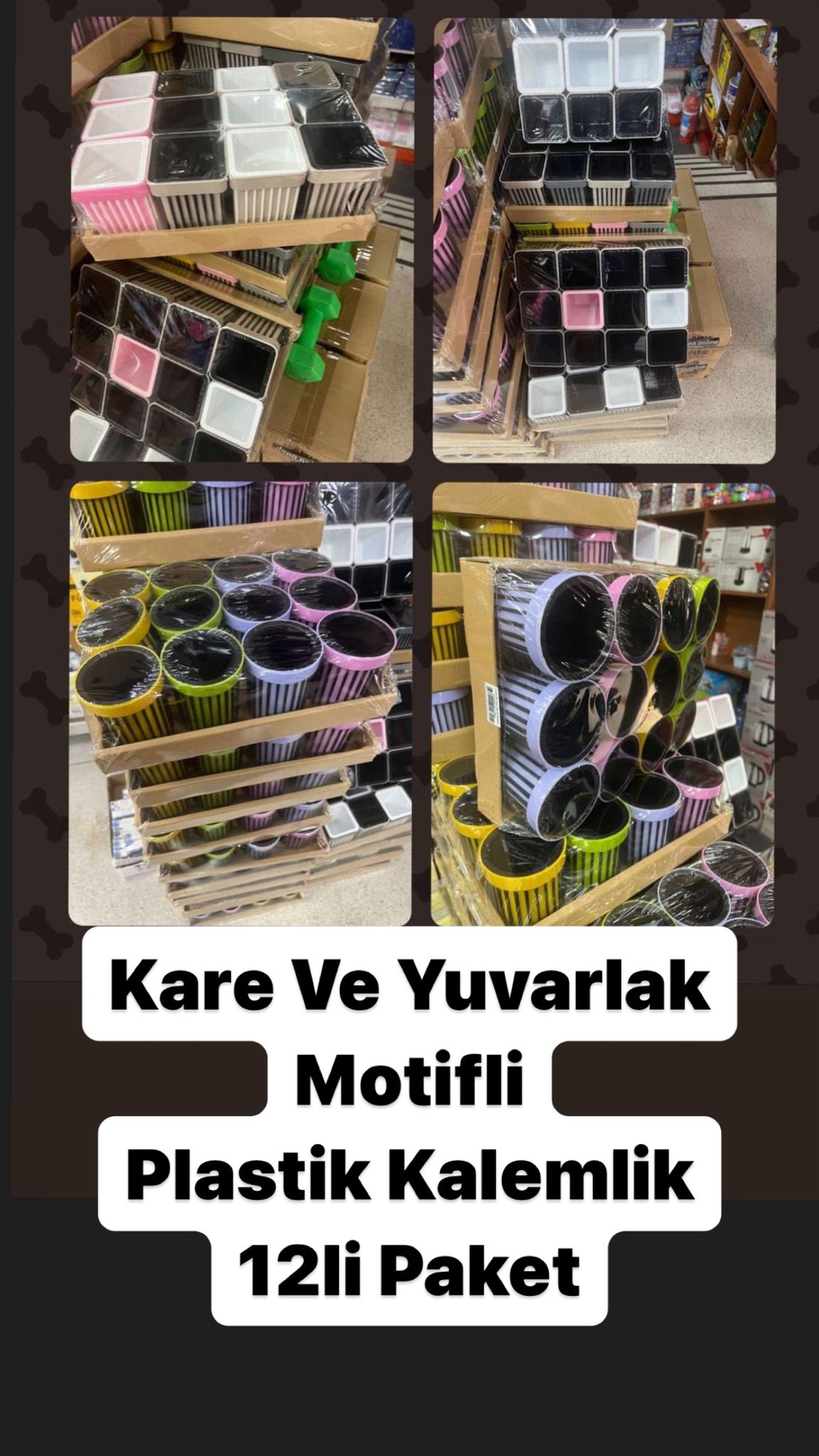 Plastik Lüks Model Ofis Kalemlik  (12li Stant )