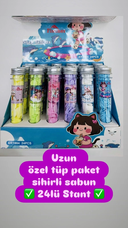 TÜP ŞİŞEDE SİHİRLİ SABUN / 24LÜ STANT