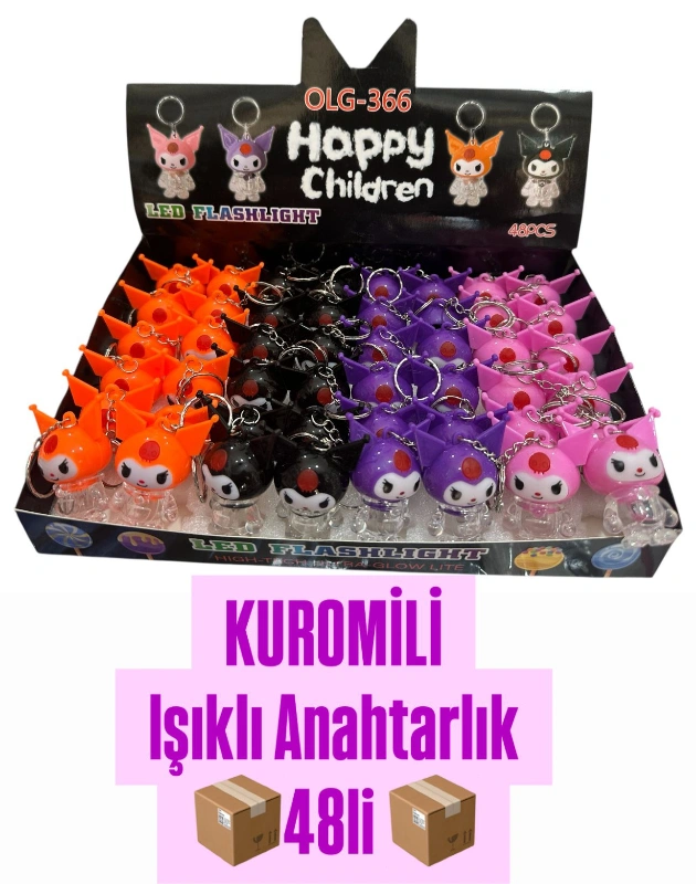 KUROMİLİ IŞIKLI OYUNCAK ANAHTARLIK / 48Lİ PAKET