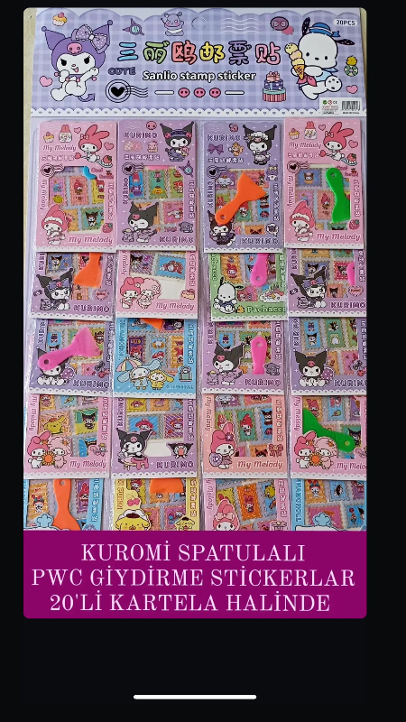 Kuromi Spatulalı Sticker / 20li Paket