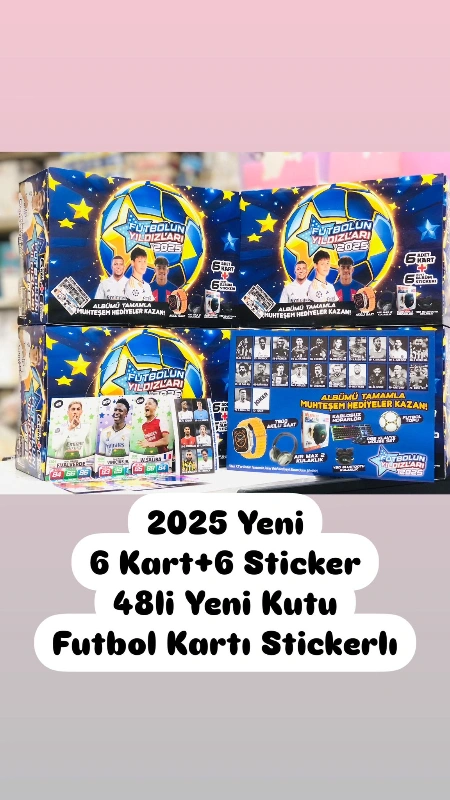 Yeni Tasarım Kutulu Hologramlı Futbolcu Kart Oyunu / 48li Stant