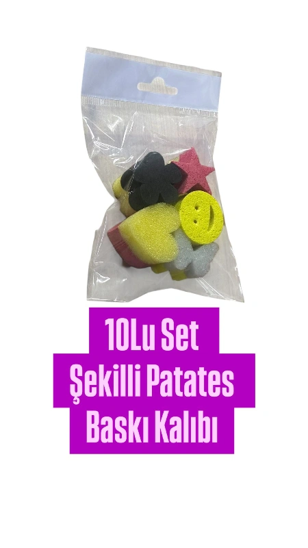 10LU SET ŞEKİLLİ PATATES BASKI KÜPLERİ