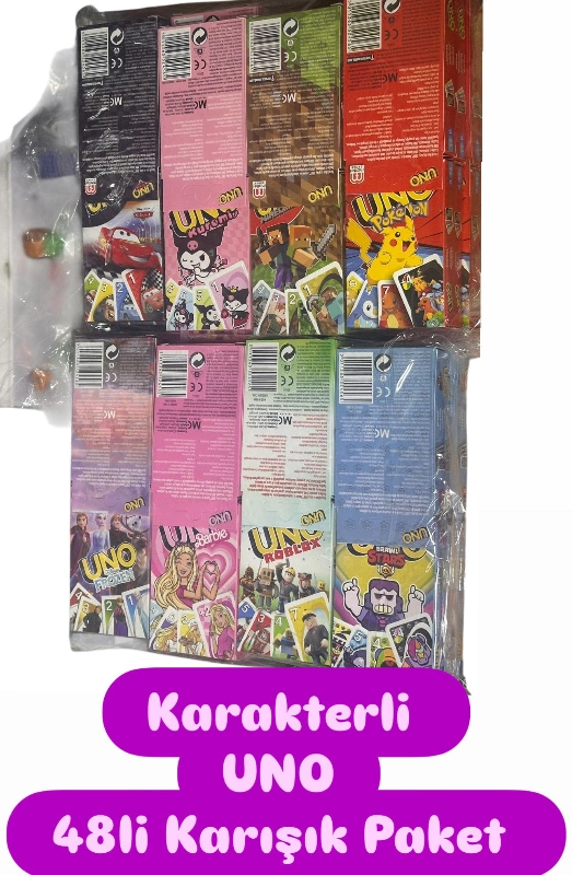 UNO KARIŞIK MODEL SEVİLEN KARAKTERLER / 48Lİ PAKET