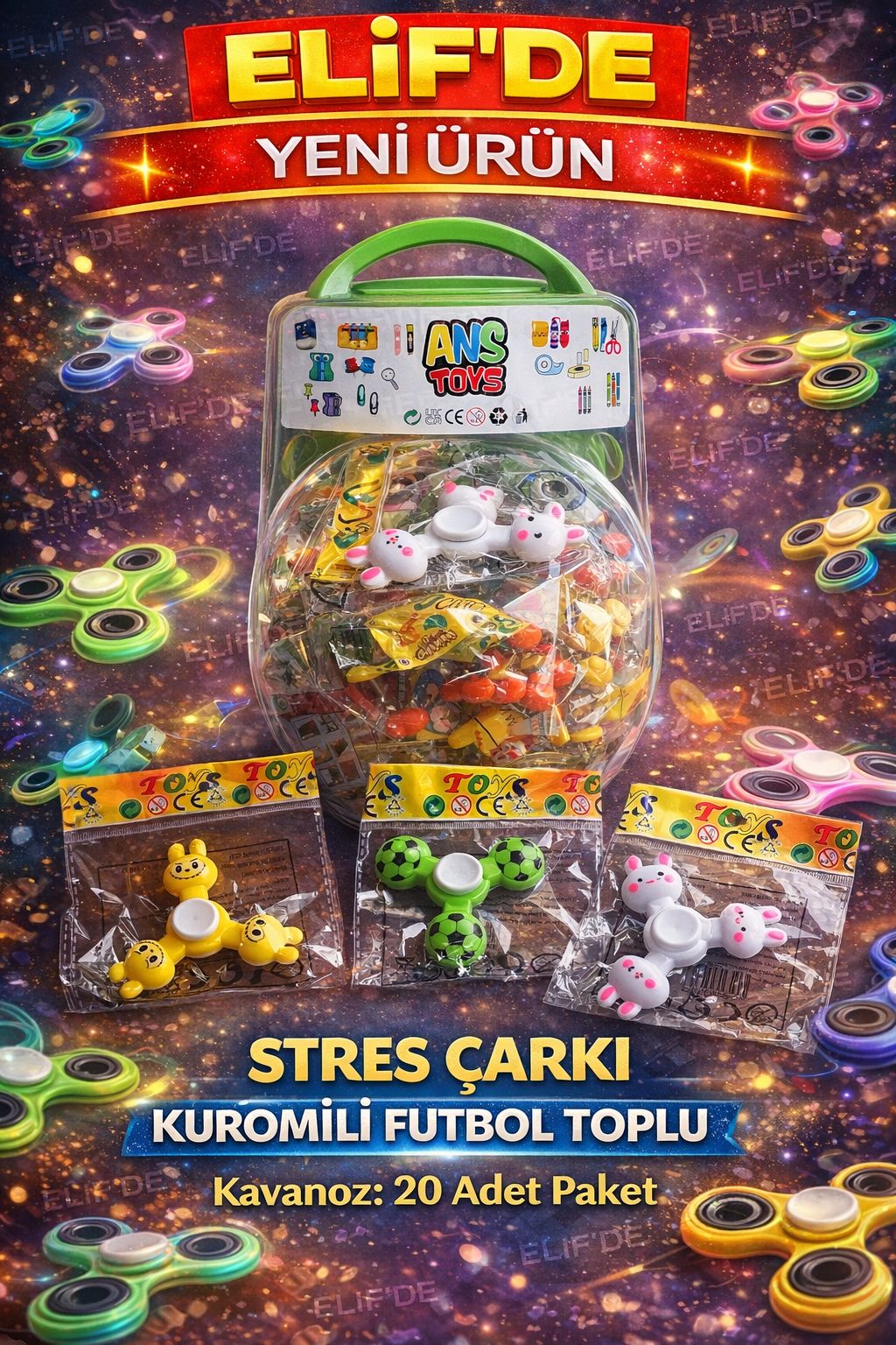 KARAKTERLİ STRES ÇARKI / 20Lİ KAVANOZ