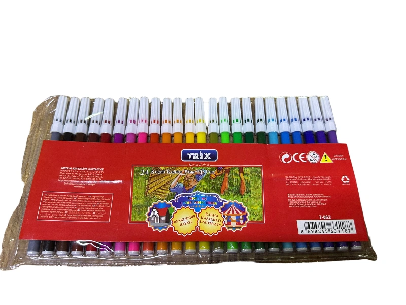 24 Renk Trix Keçeli Kalem / 12li paket