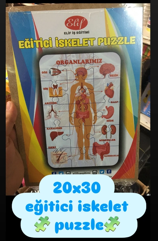 20x30 AHŞAP İSKELET PUZZLE / 20Lİ PAKET